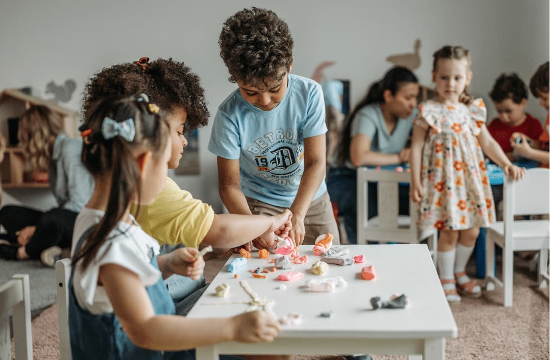 Children learning and playing